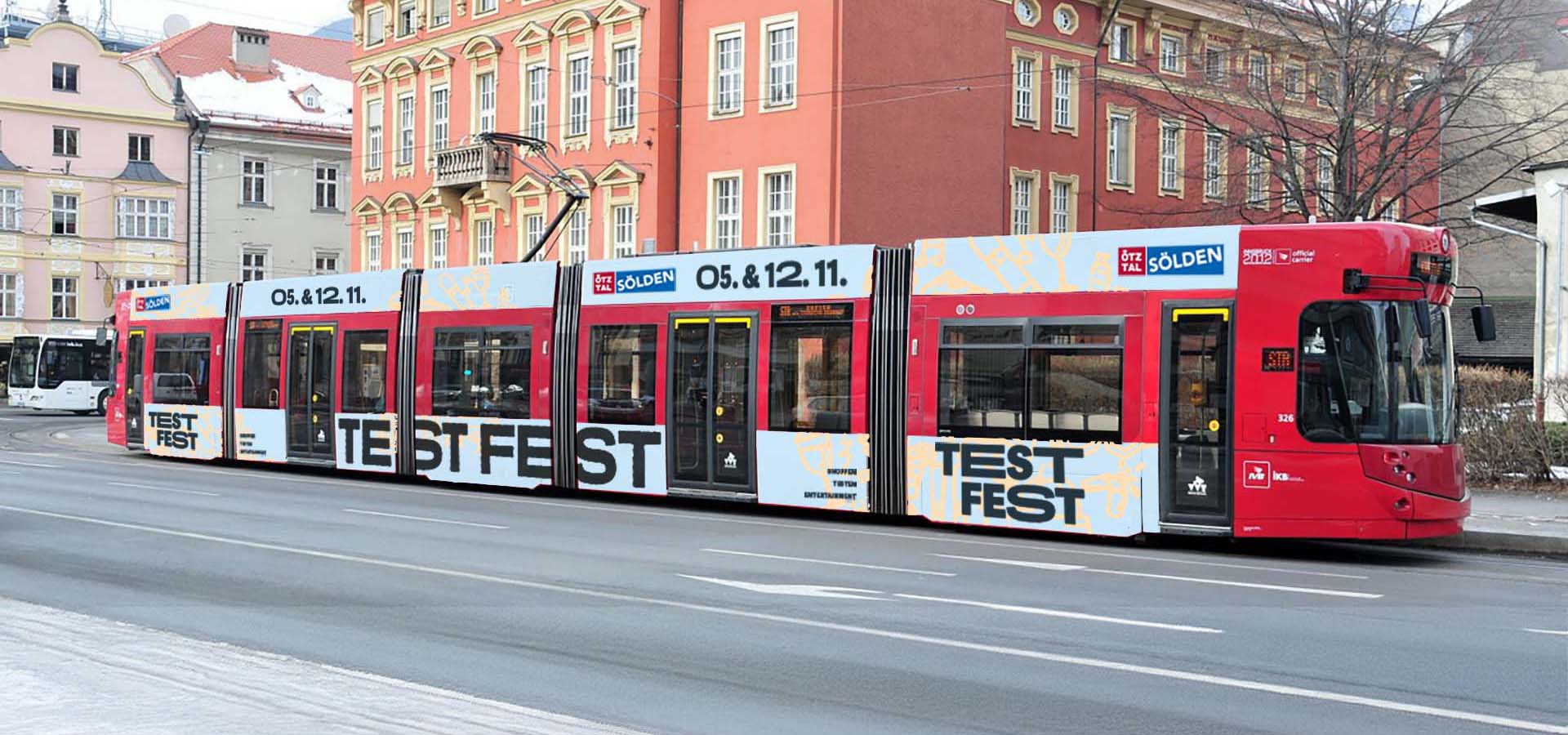Test Fest Tram-Beklebung